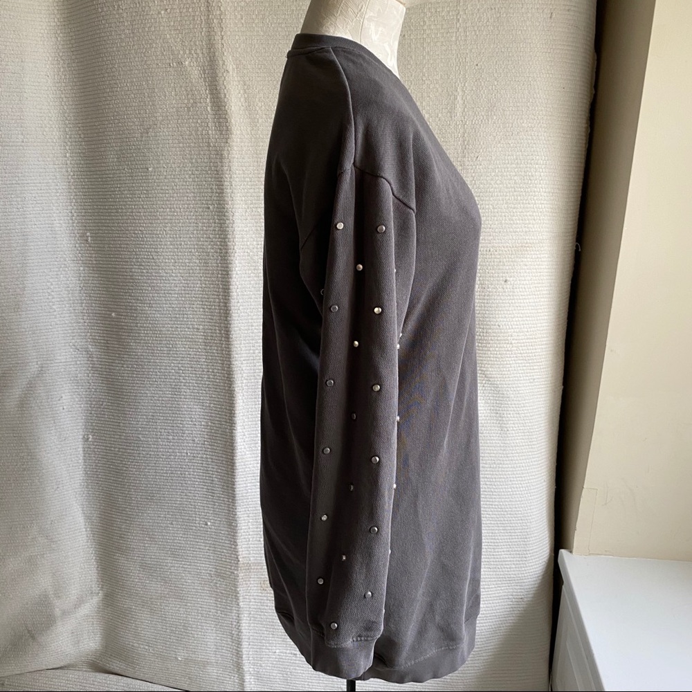 Italian S/M Luxury Sweatshirt Dress Silver Studded - Picture 6 of 8